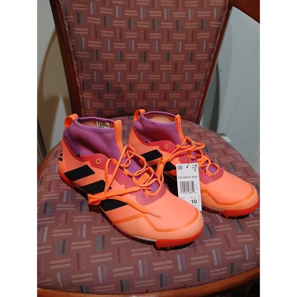 New adidas Men's 9 Women’s 10 The Gravel Shoe GX1665 Cycling Shoe Orange Purple - Picture 3 of 7